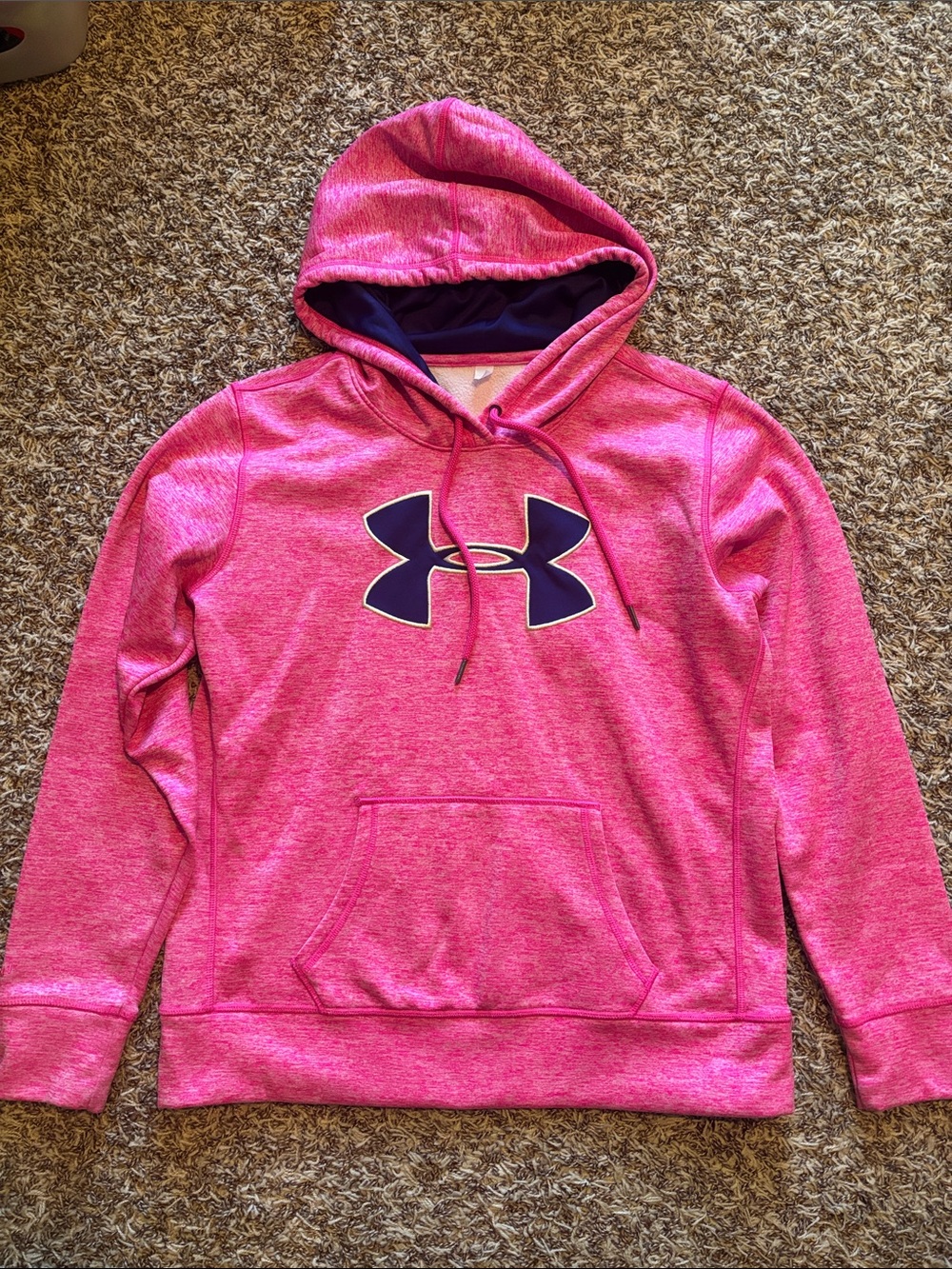 Under Armour Hot Pink Hoodie with Navy Logo